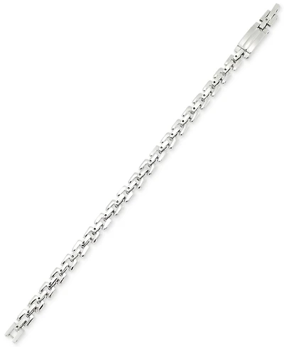 Legacy for Men by Simone I. Smith Men's Square Link Bracelet in Stainless Steel