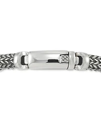 Legacy for Men by Simone I. Smith Black Leather Bracelet Stainless Steel