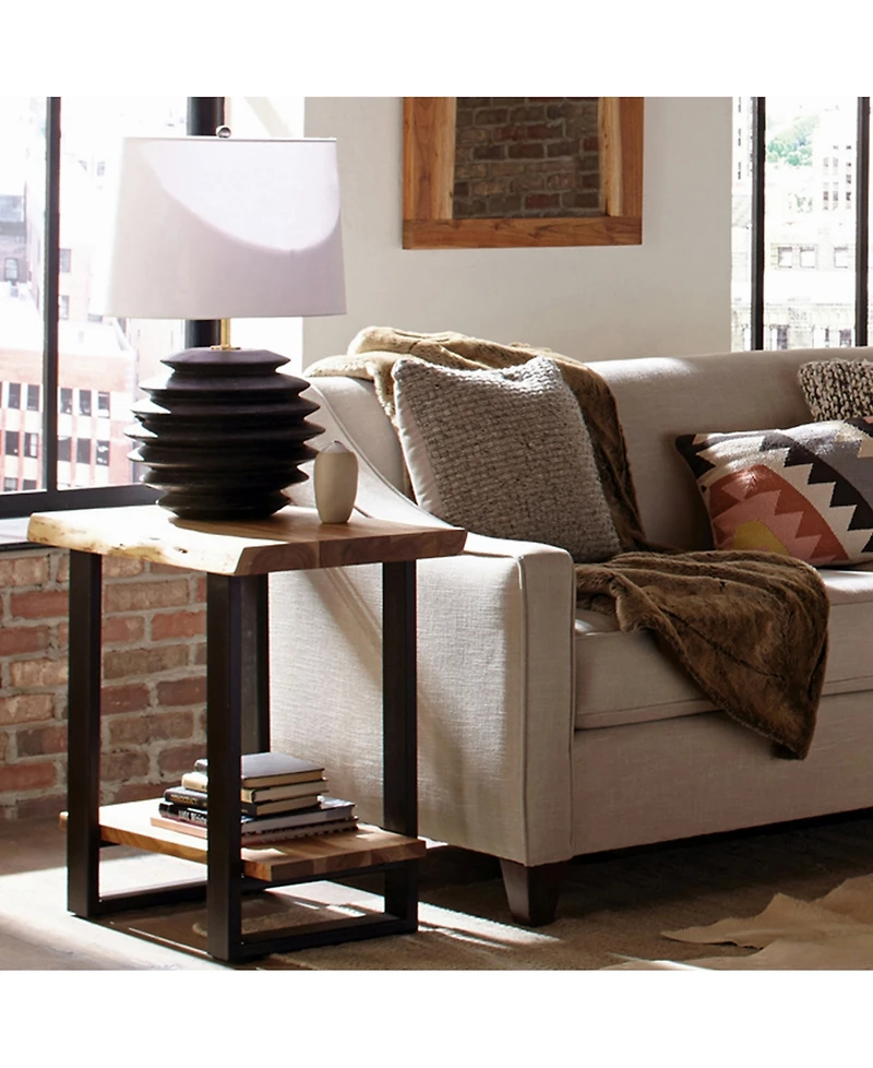 Alaterre Furniture Alpine Natural Live Edge Wood End Table