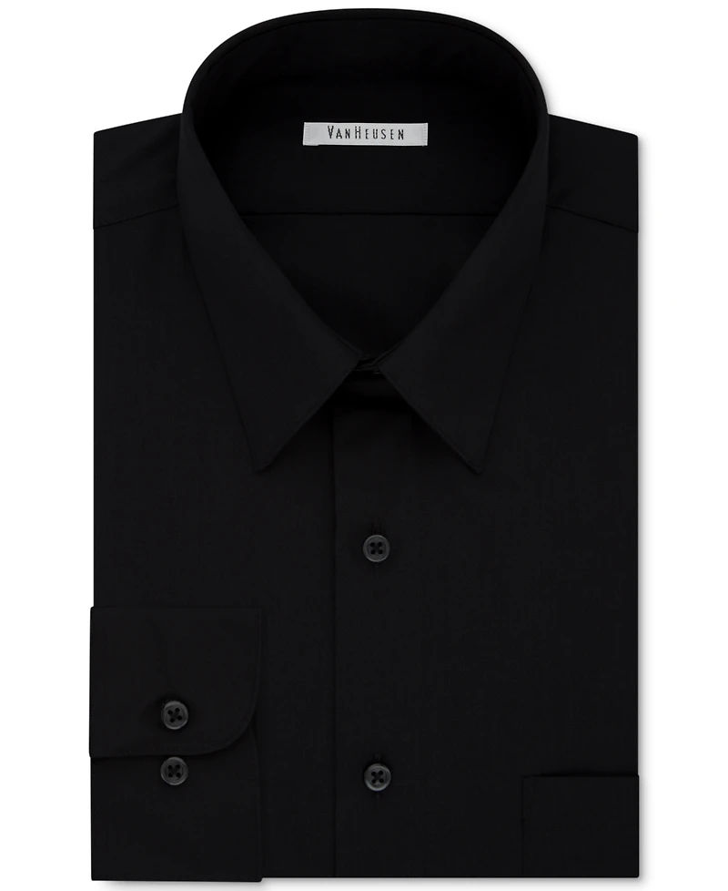 Van Heusen Men's Bigger Fit Wrinkle Free Poplin Solid Dress Shirt