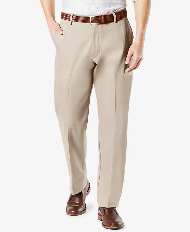 Dockers Men's Signature Lux Cotton Classic Fit Creased Stretch Khaki Pants