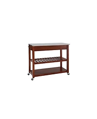 Stainless Steel Top Kitchen Cart Island With Optional Stool Storage