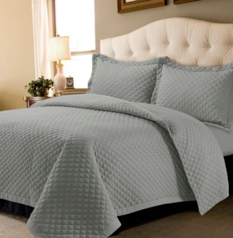 Tribeca Living Brisbane Microfiber Solid Oversized Quilt Sets