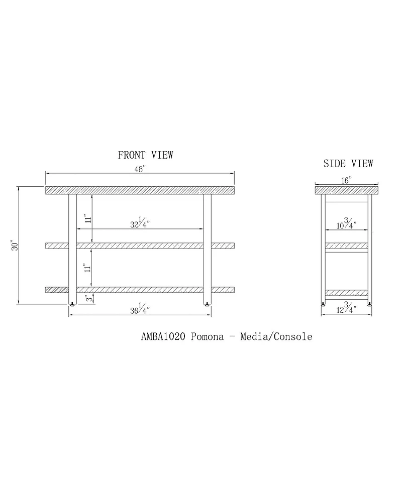 Pomona 48" Metal and Reclaimed Wood Media/Console Table