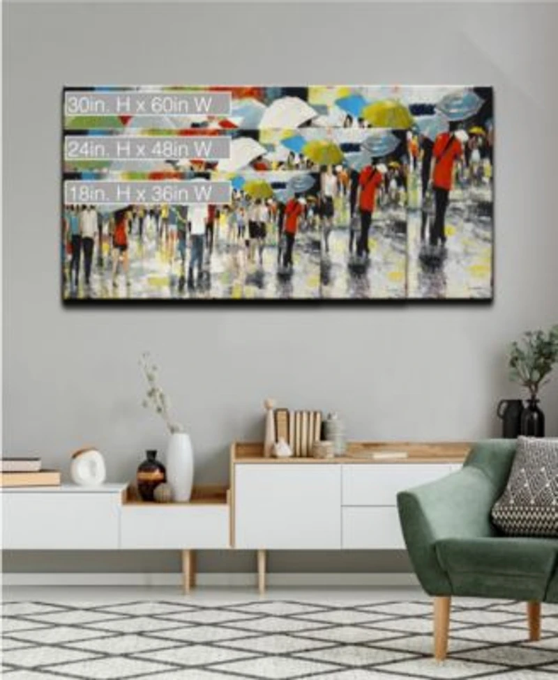 Ready2hangart Crowded Umbrellas Abstract Canvas Wall Art Collection