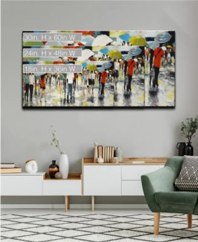 Ready2hangart Crowded Umbrellas Abstract Canvas Wall Art Collection
