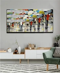 Ready2hangart Crowded Umbrellas Abstract Canvas Wall Art Collection