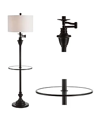 Jonathan Y Cora 60" Metal,Glass Led Side Table and Floor Lamp