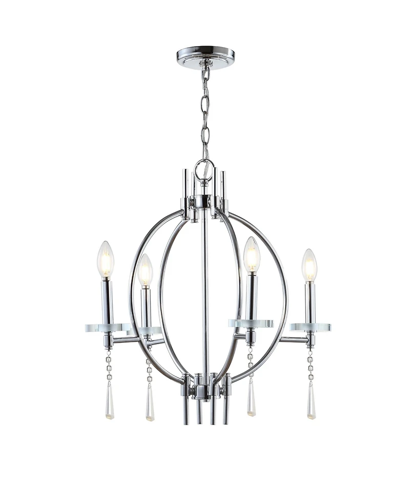 Jonathan Y Laura 23" Crystal,Metal Led Pendant