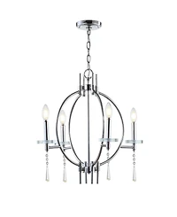 Jonathan Y Laura 23" Crystal,Metal Led Pendant