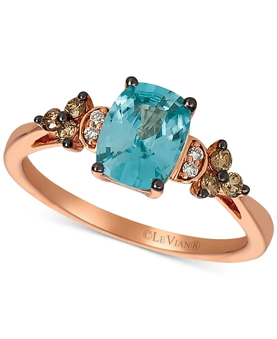 Le Vian Morganite (1-1/20 ct. t.w.) & Diamond (1/5 Ring 14k Rose Gold (Also Blue Zircon or Sea Aquamarine)