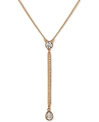 Dkny Gold-Tone Crystal Lariat Necklace, 16" + 3" extender