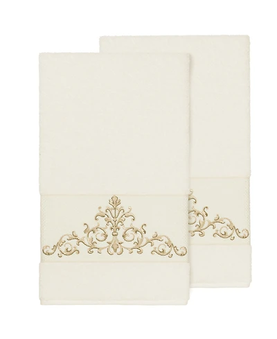 Linum Home Scarlet 2-Pc. Embellished Bath Towel Set