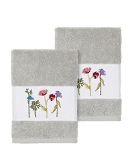 Linum Home Serenity 2-Pc. Embellished Washcloth Set