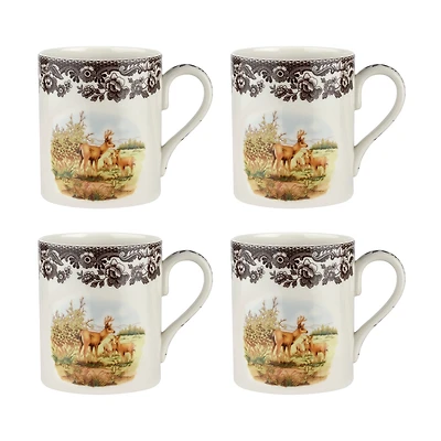 Spode Woodland Deer Mugs, Set of 4