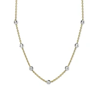 Giani Bernini Beaded Station Chain Necklace 18k Gold-Plated Silver, or Rose Silver Sterling 18" + 2" extender, Created fo