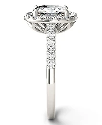 Moissanite Cushion Halo Ring (2-7/8 ct. tw. Diamond Equivalent) 14k White Gold