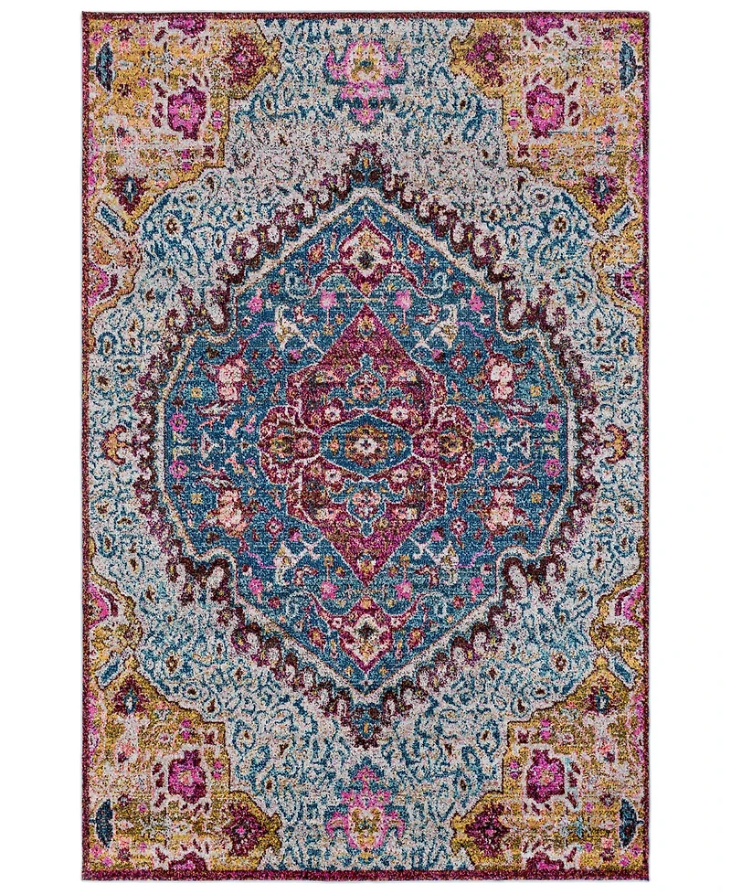 Closeout! Livabliss Anika Ani-1015 Aqua 5'3" x 7'3" Area Rug