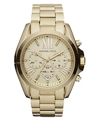 Michael Kors Unisex Chronograph Bradshaw Gold-Tone Stainless Steel Bracelet Watch 43mm MK5605