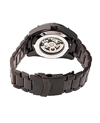 Heritor Automatic Daniels Black Stainless Steel Watches 43mm
