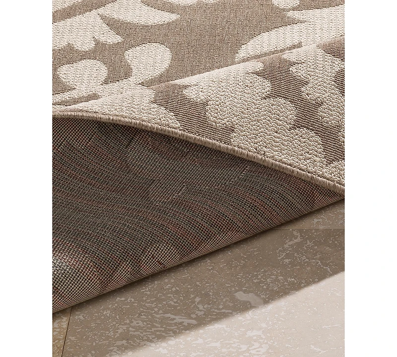 Closeout! Livabliss Alfresco Alf-9616 Camel 7'3" Round Area Rug, Indoor/Outdoor