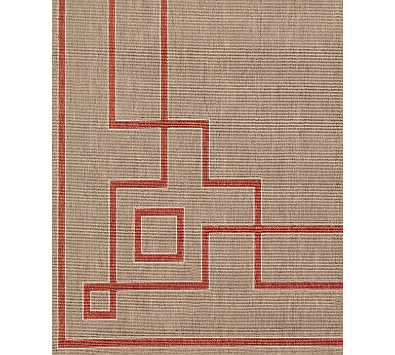 Closeout! Livabliss Alfresco Alf-9633 Rust 6' x 9' Area Rug, Indoor/Outdoor