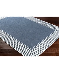 Livabliss Alfresco Alf-9682 Charcoal 5'3" Round Area Rug, Indoor/Outdoor