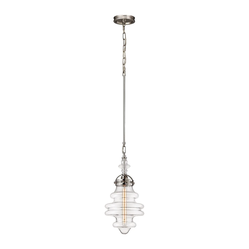 Gramercy 1 Light Pendant in Polished Nickel