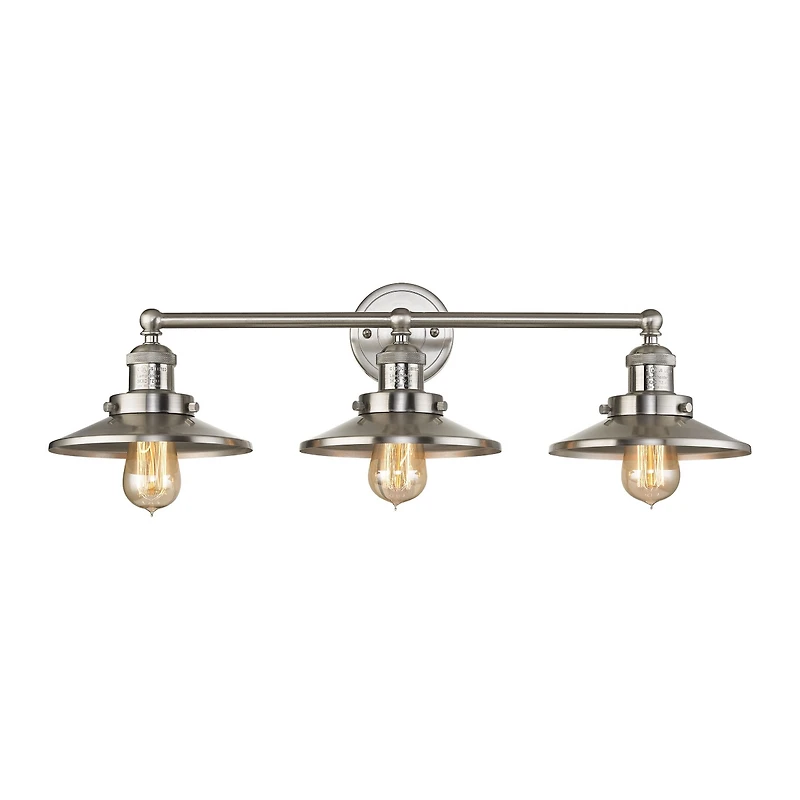 English Pub 3 Light Vanity in Satin Nickel