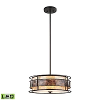 Tremont 3 Light Chandelier in Tiffany Bronze with Tan and Brown Mica