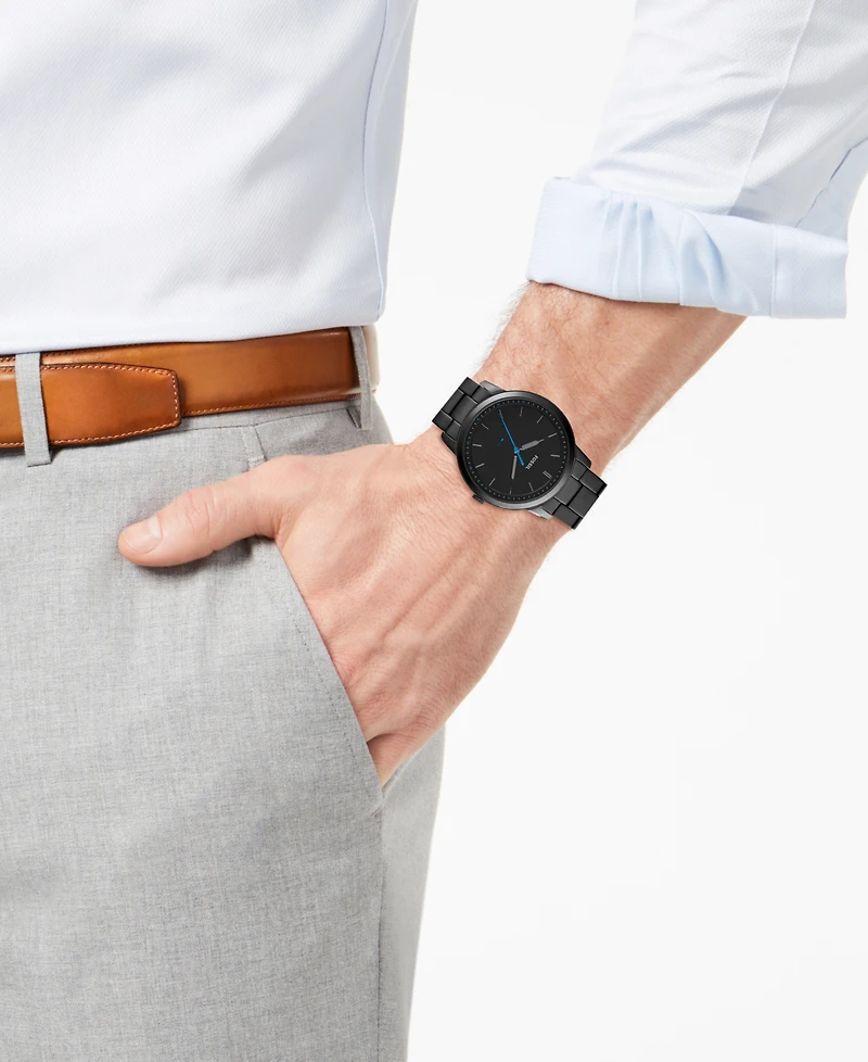 Fossil Men's The Minimalist Black Stainless Steel Bracelet Watch 44mm FS5308