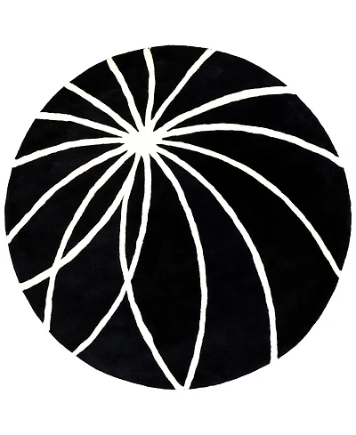 Livabliss Forum Fm-7072 Black 4' Round Area Rug