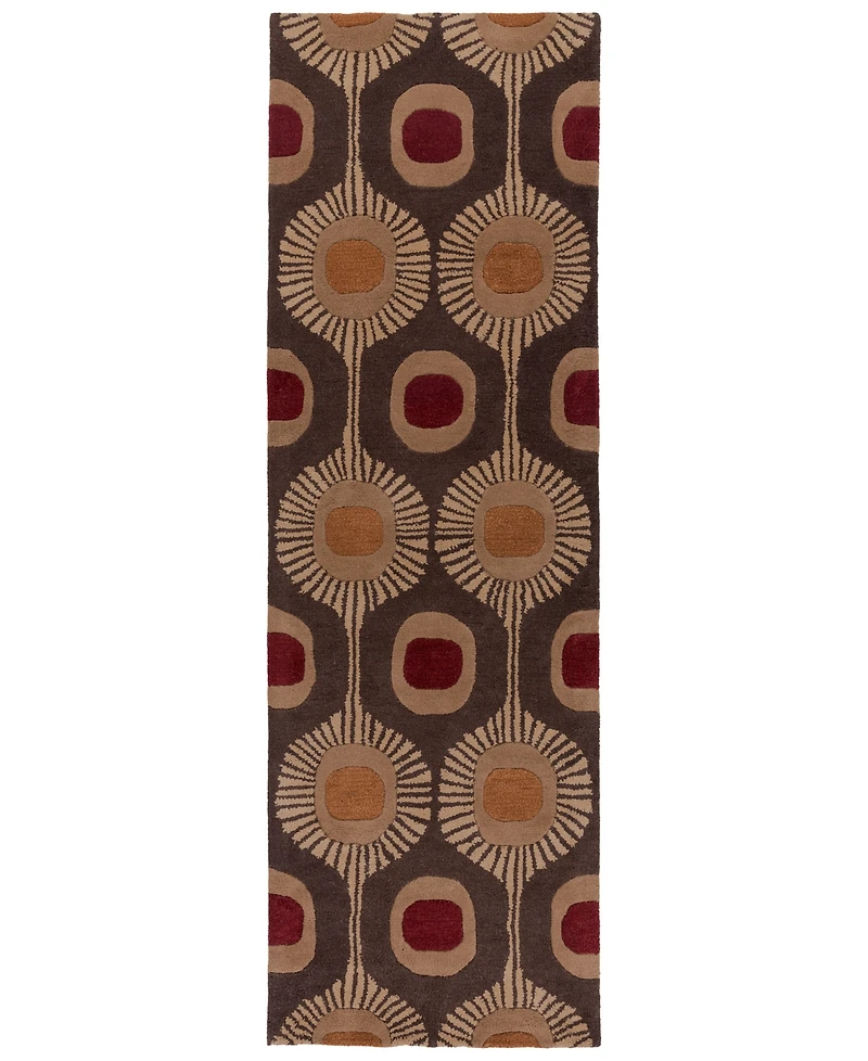 Livabliss Forum Fm-7170 Dark Brown 2'6" x 8' Runner Area Rug