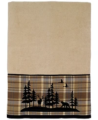 Avanti Woodville Plaid Bordered Cotton Bath Towel, 27" x 50"