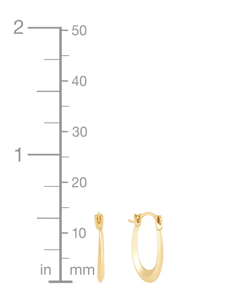 Children's Polished Oval Hoop Earrings in 14k Gold (1/2")