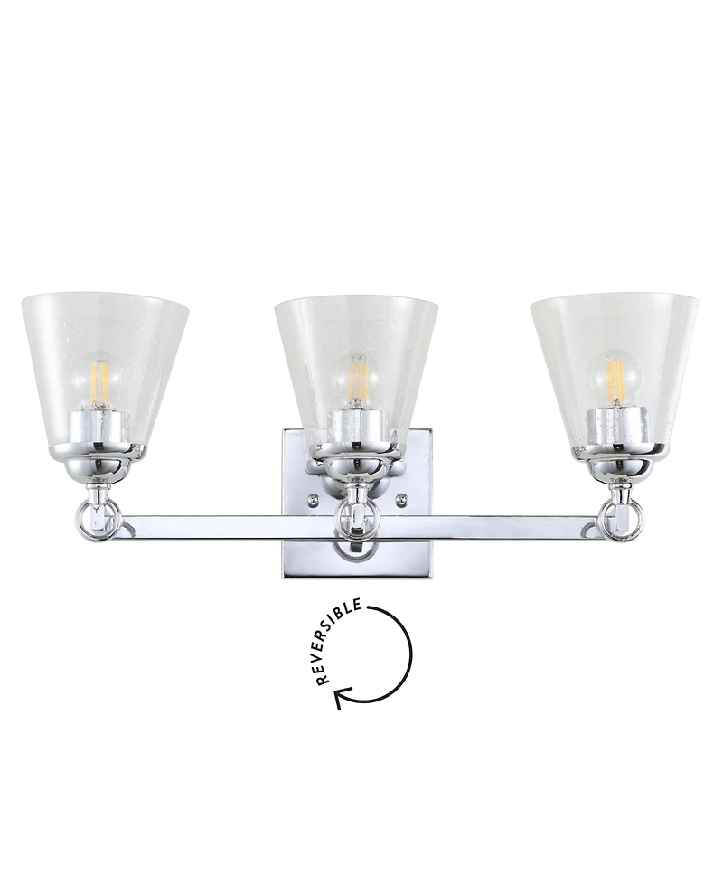 Jonathan Y Marion 3-Light Hurricane Metal, Glass Vanity Light