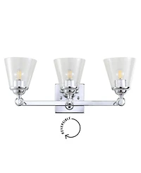 Jonathan Y Marion 3-Light Hurricane Metal, Glass Vanity Light