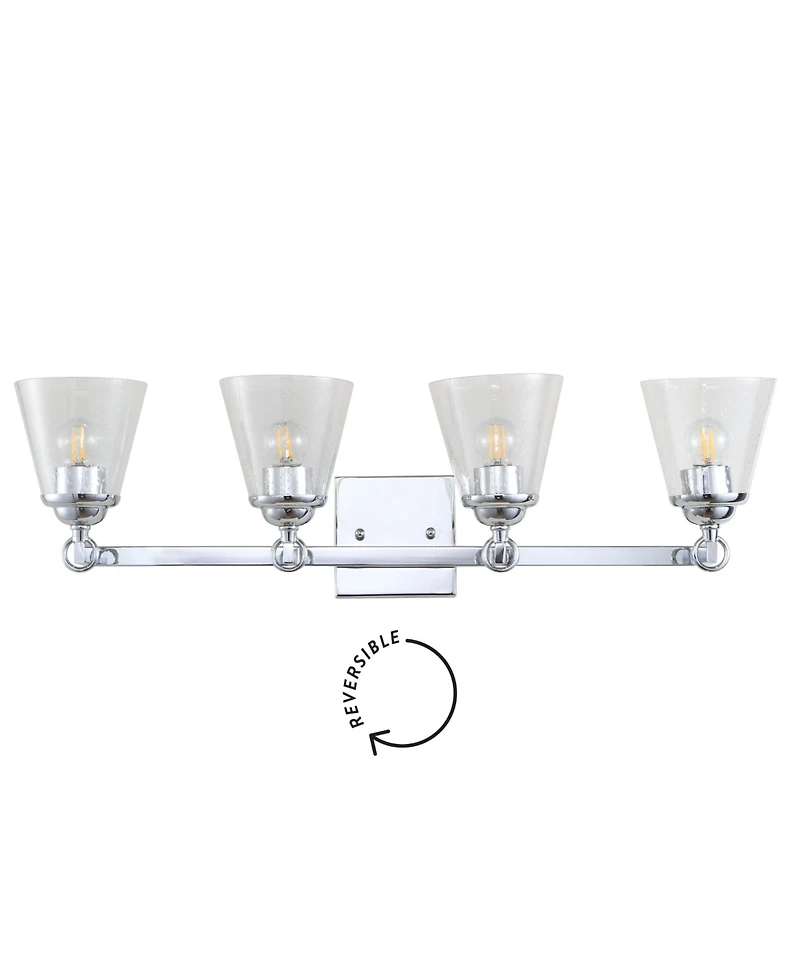 Jonathan Y Marion 4-Light Hurricane Metal, Glass Vanity Light
