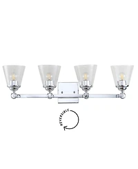 Jonathan Y Marion 4-Light Hurricane Metal, Glass Vanity Light