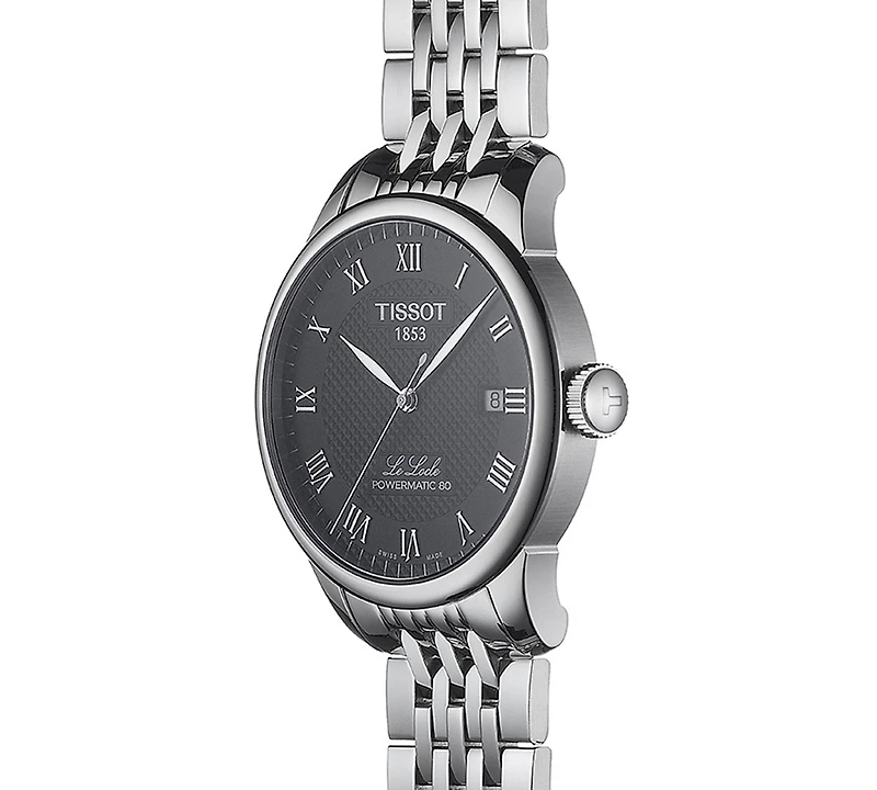 Tissot Men's Swiss T-Classic Le Locle Powermatic 80 Gray Stainless Steel Bracelet Watch 39.3mm