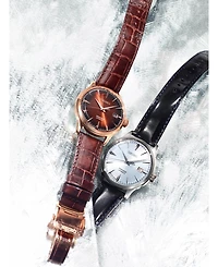 Seiko Men's Automatic Presage Black Leather Strap Watch 40.5mm