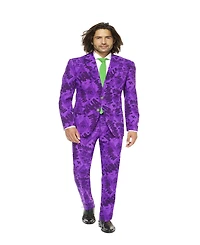 OppoSuits Men's The Joker Premium Costume - Official Dc Comics Halloween Character Slim Fit Suit Purple Includes Blazer, Pants and Tie