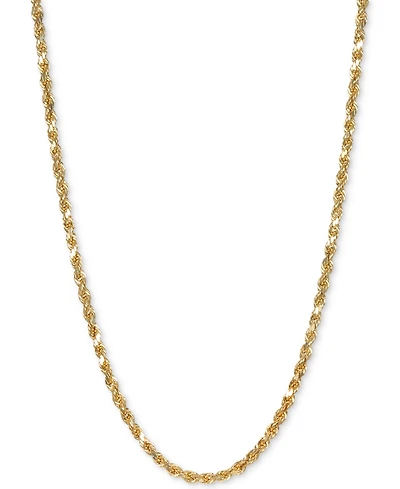 Italian Gold Forza Rope Chain 22" Necklace (2-1/2mm) in 14k Gold