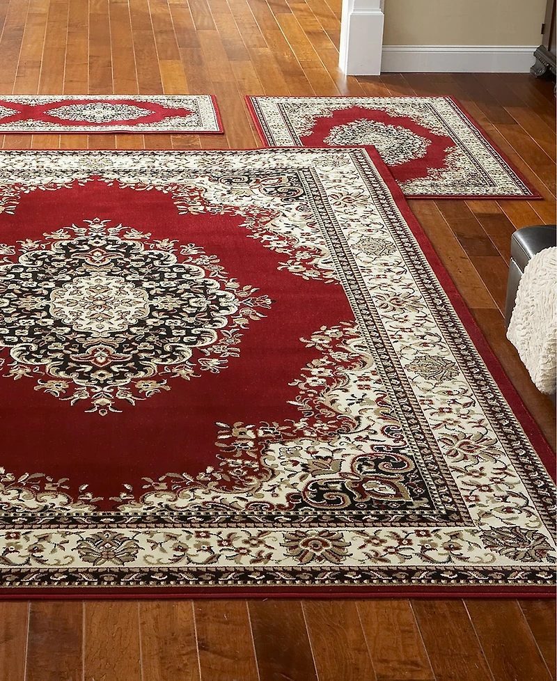 Closeout! Km Home Florence Kerman Red 4-Pc. Rug Set