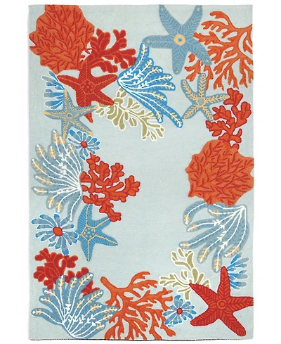 Liora Manne' Ravella 2256 Ocean Scene Blue 2' x 5' Indoor/Outdoor Area Rug