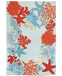 Liora Manne' Ravella 2256 Ocean Scene Blue 3'6" x 5'6" Indoor/Outdoor Area Rug