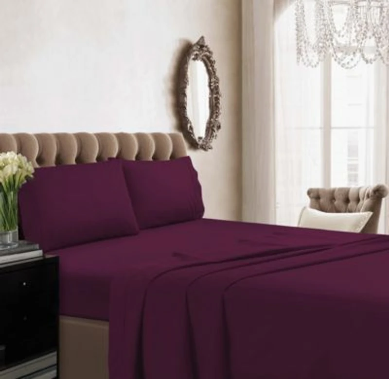 Tribeca Living 350 Thread Count Cotton Percale Extra Deep Pocket Sheet Set