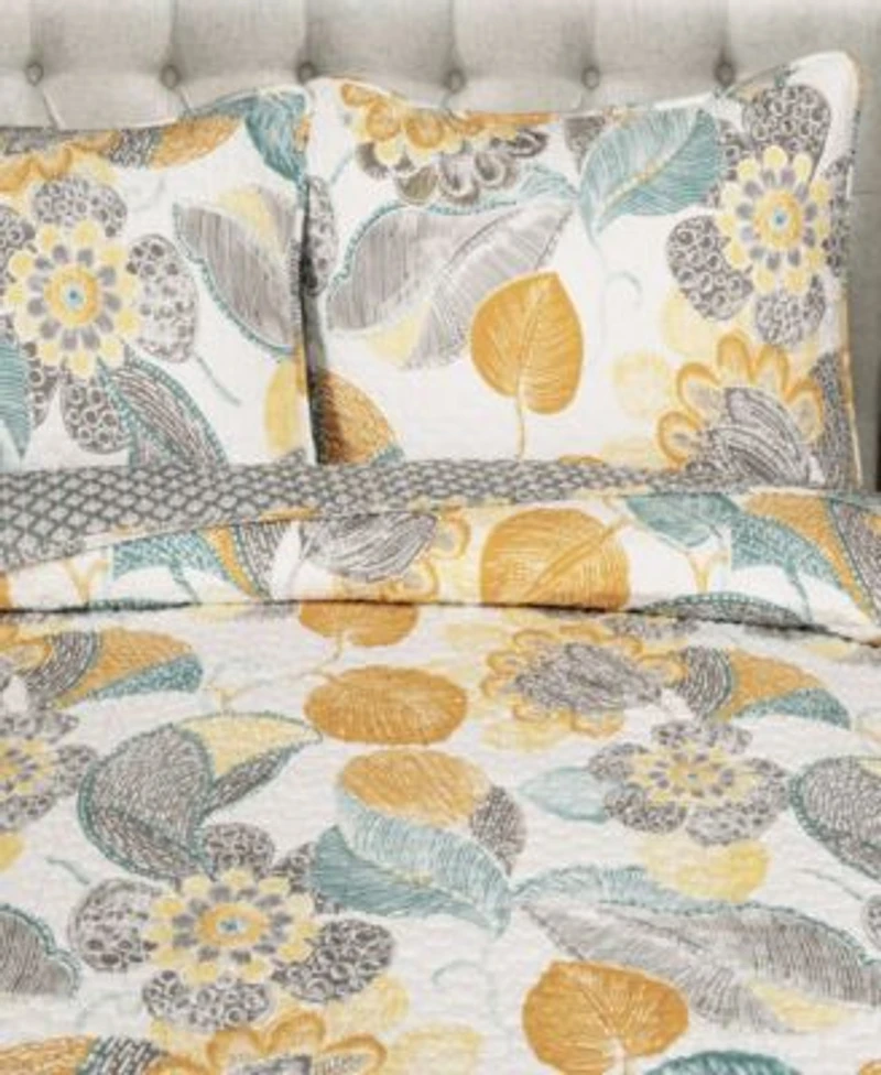 Lush Decor Lovely Leaf 3 Pc Set Quilt Sets