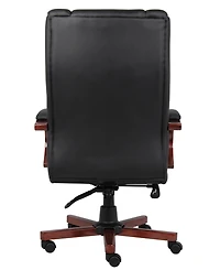 Boss Office Products High Back Executive Wood Finished Chair