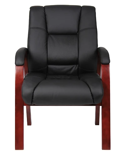 Boss Office Products Mid Back Wood Finished Guest Chair